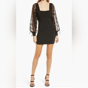 Bebe Black dress puffed sleeve, S, NWT